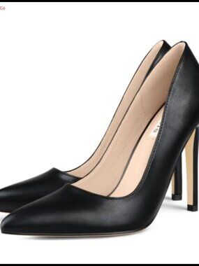 Stiletto Pointed Toe Closed Toe Pumps Faux Leather Dress Heels